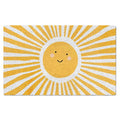 FWSFD Smiling Sun Boho Door Mat, Retro Yellow Sunshine Doormat Non-Slip for Porch Indoor Outside Entrance Entryway, Boho Welcome Mat Front Door, 17x30 Inch