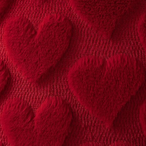 Valentines Day Pillow Covers 18x18 Inch, Red Heart Love Pillows Cover Valentine Decorations for the Home, Faux Fur Plush Throw Pillows Cover for Couch, Gift for Girlfriend Lover Mother, Set of 2