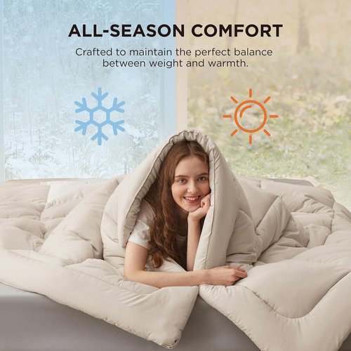 Bedsure Comforter Duvet Insert - Quilted Twin Size All-Season Down Alternative Bedding | GentleSoft, 88 x 68 Inches