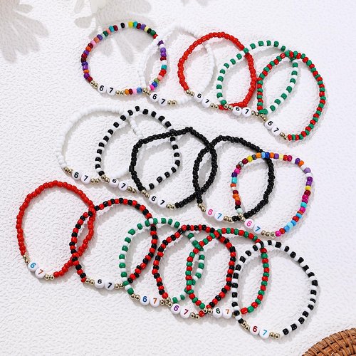 Dremcoue 6 7 Braceles Six Seven Bracelets Funny Six Seven 67 Bracelet for Men Women Funny 67 Meme Bracelets :A Birthday, Easter, Christmas Stocking Stuffer Gift for Tweens & Teens 16 Pcs