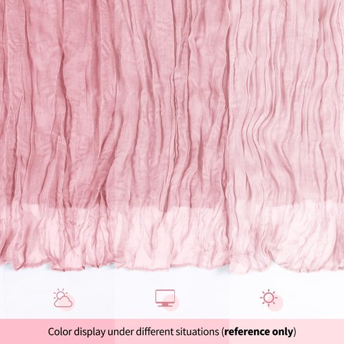 RealBox 14 Pack Light Pink Cheesecloth Table Runner 17x108 Inch Semi Sheer Boho Gauze Cheese Cloth Fabric Table Runners, for Wedding Party Baby Shower Birthday Home Decor Garden Farmhouse