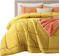 Bedsure Comforter Duvet Insert - All-Season King Size Quilted Bedding in Mustard Yellow, Soft Down Alternative, 90 x 102 Inches