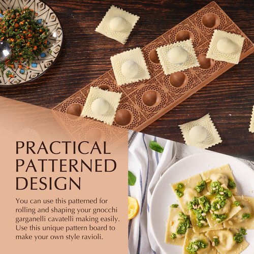 Hand-carved Ravioli Mold Wooden Ravioli Maker Mould Ravioli Tray Haoideo Handmade Wood Ravioli board Pasta Pierogi Press Tools Dumplings Mold Potsticker Meat Pie Pelmeni Maker