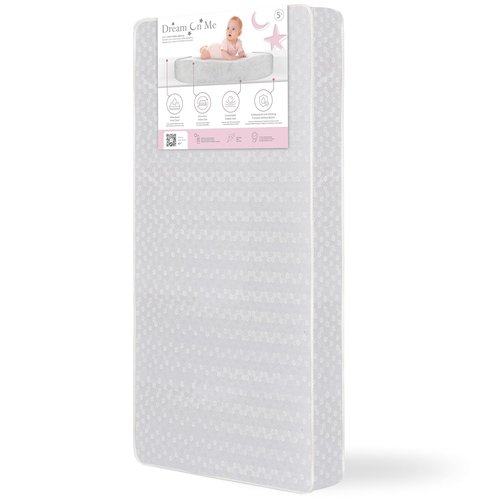 Dream On Me Honeycomb Baby Crib Mattress - Orthopedic Firm Fiber Core, Waterproof Cover, 5” Thickness