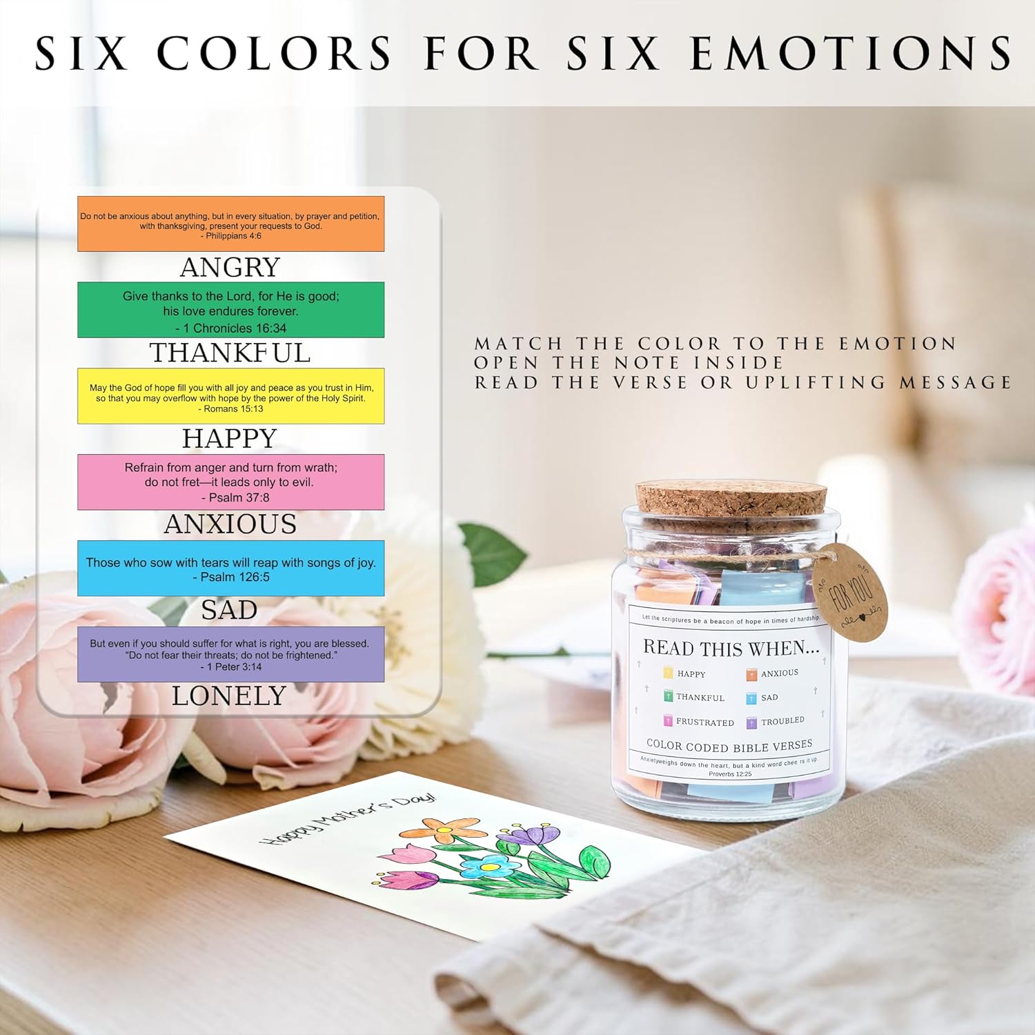 Read This When Bible Verses Jar - Thoughtful Christian Gift for Moms, Birthdays, Graduations & Teachers