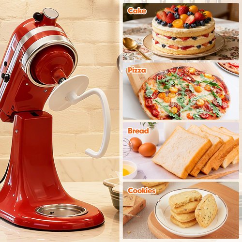 K45DH Dough Hook for KitchenAid 4.5–5 Quart Tilt-Head Stand Mixers, Coated C-Shaped Bread Hook Attachment, Replacement for K45 K45SS KSM90 KSM150, Kneads Pizza & Yeast Dough