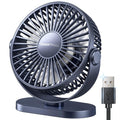 SWEETFULL USB Desk Fan Small Quiet - 3 Speeds Mini Personal Portable Fan 360° Rotation Adjustable, 5.5 Inch Office Table Cooling Gadgets on Desktop (Blue)
