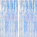Iridescent Party Backdrop Decorations by [Brand Name] - 2 Pack Tinsel Curtain for Birthdays & Events | Photo Booth Streamer