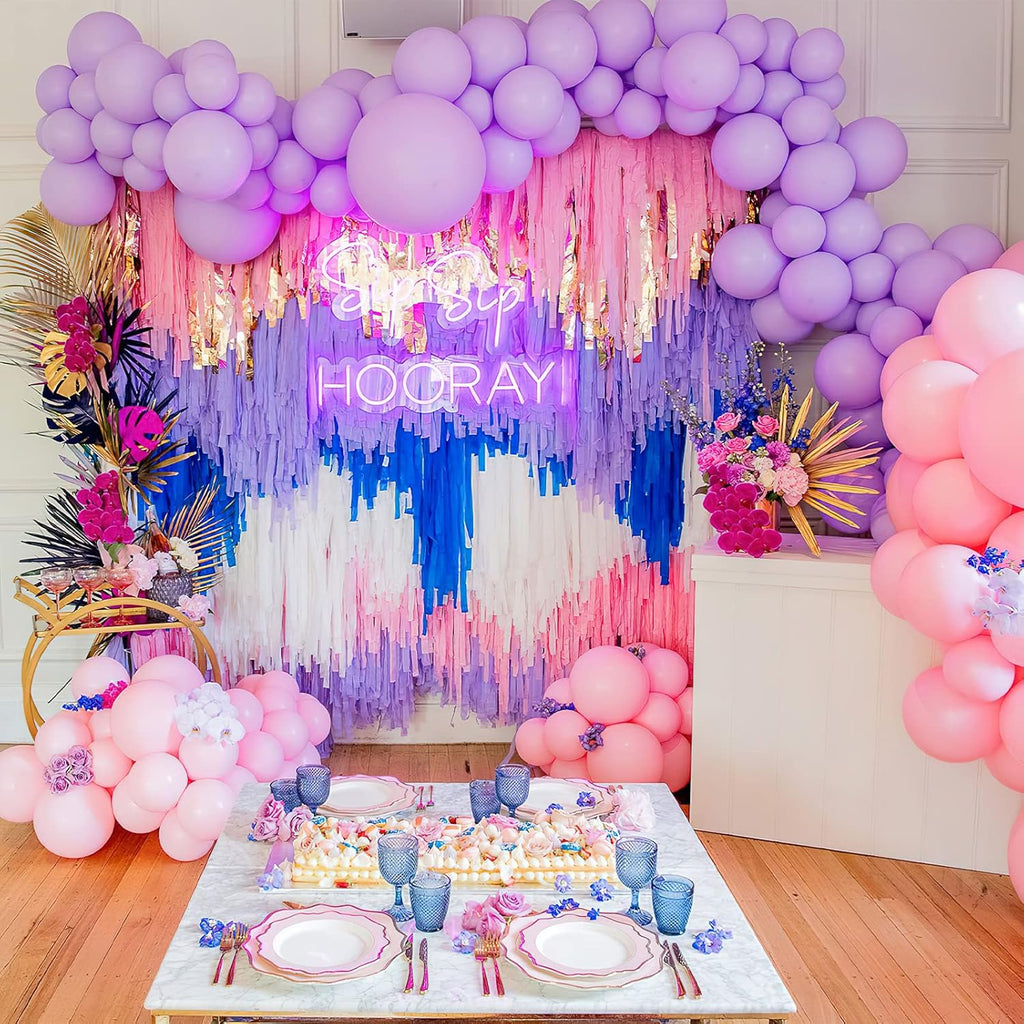 PartyWoo Crepe Paper Streamers - Pale Purple Party Decorations | 4 Rolls, 328ft Total Length (1.8 Inch x 82 Ft/Roll)