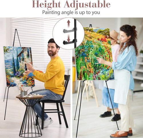 AZEAM 63" Portable Easel Stand - Adjustable Black Metal Display for Weddings & Art | 3 Pack