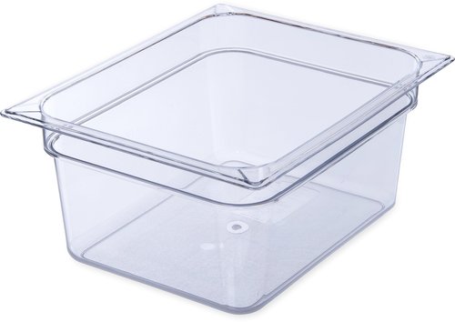 Proposed Value: Carlisle FoodService Products Storplus 1/2-Size Food Pan for Catering, Buffets, and Restaurants, Polycarbonate 6 Inches Deep, Clear, (Pack of 6)