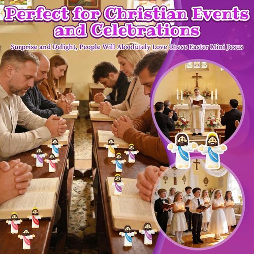 Little Jesus Figures - 100Pcs Multicolor Miniature Collectible Figurines for Easter Gifts | Jesus Loves You