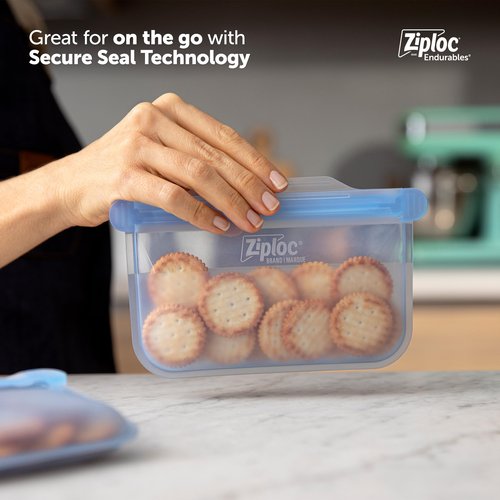 Ziploc Endurables Pouch and Containers Variety Pack, Reusable Silicone Bags and Food Storage Meal Prep Containers for Freezer, Oven, and Microwave, Dishwasher Safe, 5 Total