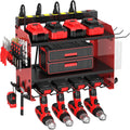 Power Tool Organizer by [Brand Name] - Wall Mount with Charging Station & 8 Outlet Power Strip | Heavy Duty 3-Layer Rack