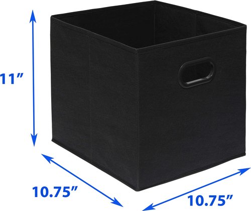 Simple Houseware Foldable Cube Storage Bins with Handles, 11-Inch, Black, 6-Pack, Fabric Cubes Organizer for Closet or Shelves