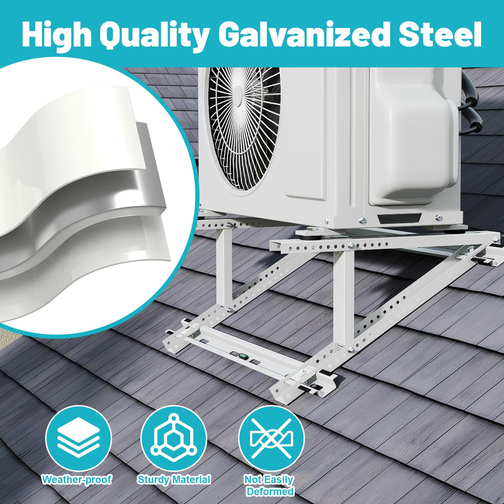 Chiligent Rooftop Mini Split Mount Bracket 9,000 to 24,000 BTU, Heavy Duty Adjustable Roof Support Bracket for Ductless Mini Split Air Conditioner, Condenser, Heat Pump, Support up to 330 Lbs