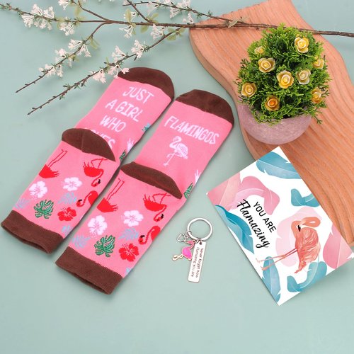 Flamingo Gifts for Women Best Funny Pink Gift for Flamingo Lovers Including Tumbler Mug Makeup Bag Keychain Socks Notepad Candle Earring Brecelet for Birthday Christmas Mothers Day