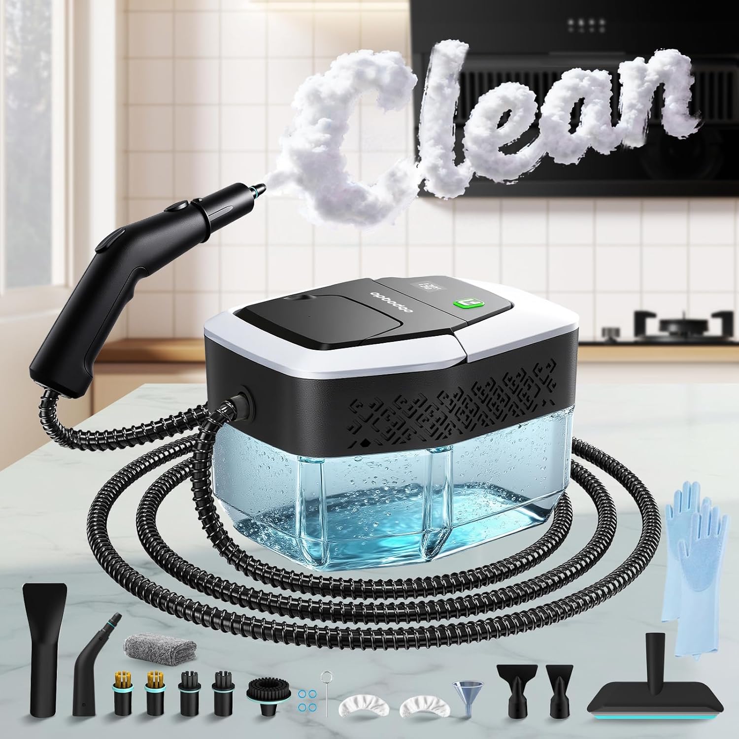 Skiennix Steam Cleaner - High-Temperature 257℉ Handheld Steamer with 3 Adjustable Levels | 1.9 Quart Capacity for Home & Car Cleaning