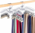 Antimbee Legging Hangers - Clear Pants Organizer with Large Clips | 2-Pack for Space-Saving Closet Storage