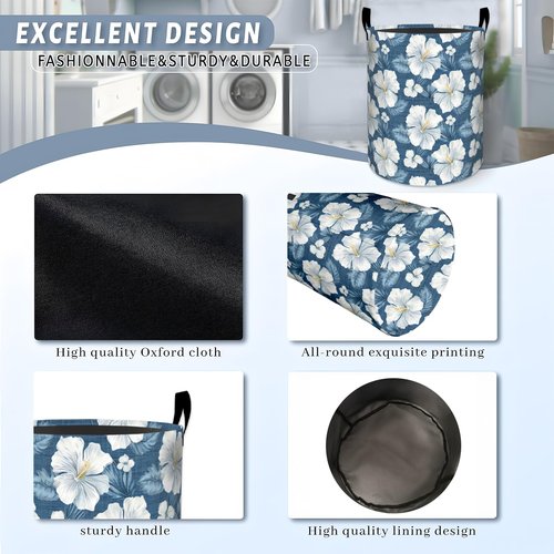 Colorful Splashes Motocross Rider Laundry Basket with Handles, 19.7"x15.7" Clothes Foldable Sports Laundry Hamper Organizer for Dorm Nursery Bedroom Bathroom Decor, Toy Storage Bin for Kids