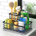 HOKEMOM EXTRA LARGE Kitchen Sink Caddy Organizer, [FLEXIBLE PLACEMENT & FAST-DRYING] Sponge Holder for Kitchen Sink Countertop,Stainless Steel with Rust-Resistant Coating-10.24" L x 6.5" W x 5.83" H