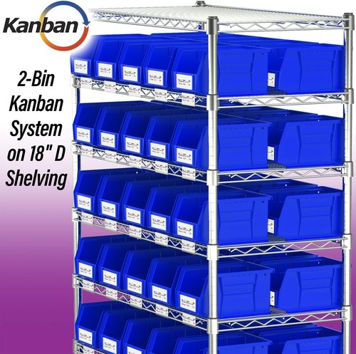 Akro-Mils Plastic Storage Bins - Space-Saving Stackable Organizers for Garage & Pantry | 9" x 6" x 5", Blue, 12-Pack