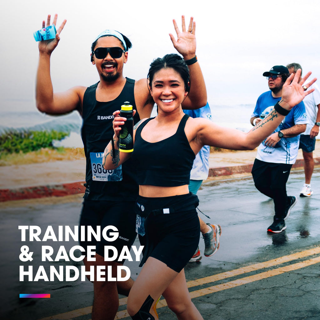 HydraPak Tempo Pro 525ml - Handheld Running Squeeze Bottle for Training and Race Day Hydration with Removable Strap (525ml/17oz) - Blue