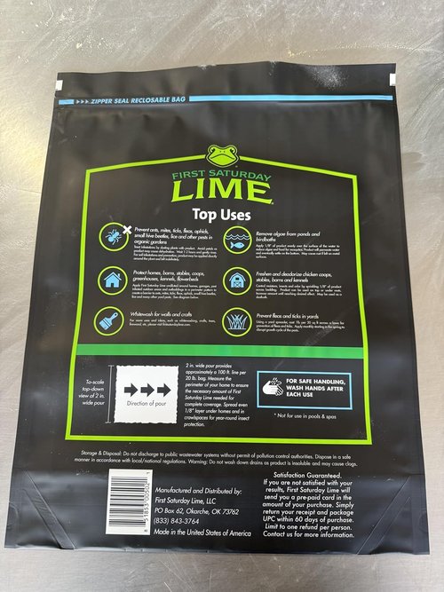 First Saturday Lime Insect Deterrent - 20LB Bag | Monthly Outdoor Insect Shield | Multi-Purpose Ant Control