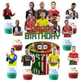 25pcs Soccer Cake Decorations with 1pcs Cake Topper, 24pcs Cupcake Toppers for Soccer Birthday Party Supplies.