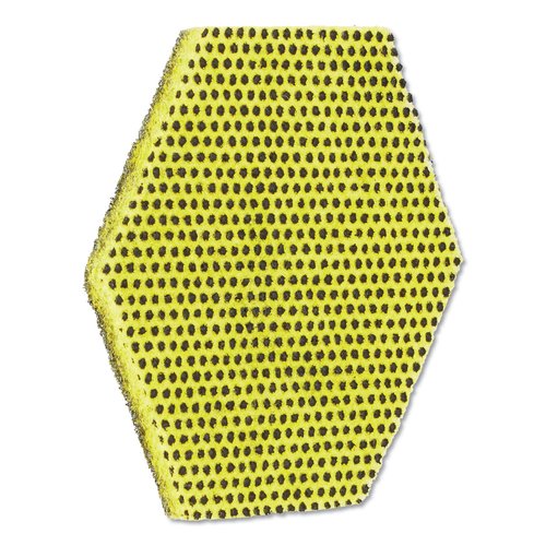 Scotch-Brite 96HEX Dual Purpose Scour Pad – 5" x 5", Gray/Yellow, 15-Pack, Heavy-Duty Scrubbing with Ergonomic Hexagon Shape