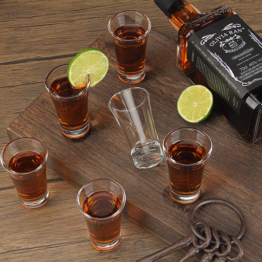 TAOUNOA 18 Pack Shot Glasses, 2 OZ Heavy Base Clear Shot Cups for Whiskey, Tequila, Vodka, Espresso - Durable Glasses Drinking Set for Home, Bars & Parties