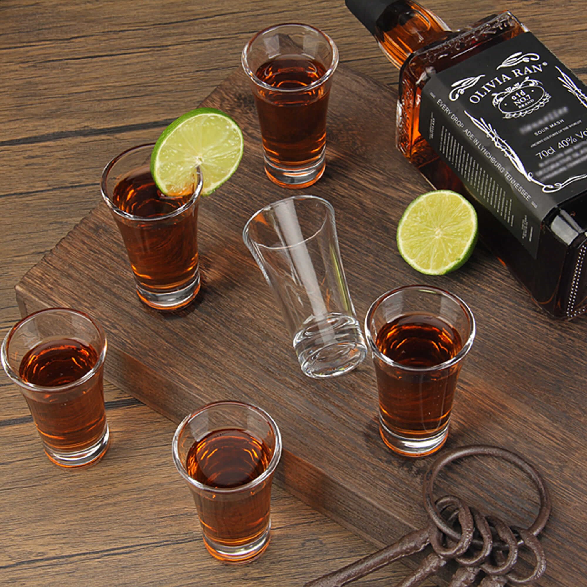 TAOUNOA 18 Pack Shot Glasses, 2 OZ Heavy Base Clear Shot Cups for Whiskey, Tequila, Vodka, Espresso - Durable Glasses Drinking Set for Home, Bars & Parties