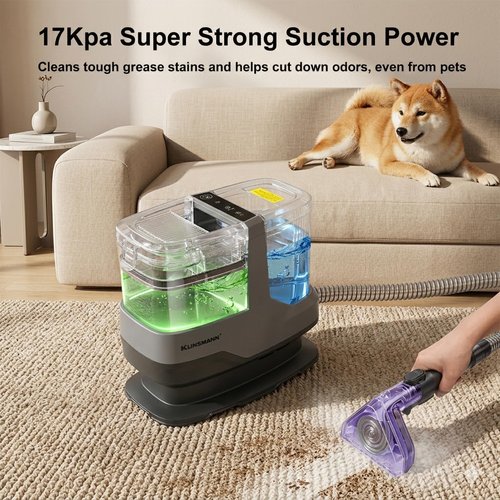 Couch & Upholstery Cleaner Machine, Portable Carpet Cleaner Machine with 17KPa Powerful Suction, Small Handheld Carpet Shampooer for Deep Cleaning Car Seat, Sofa, Furniture, Rug, Spot & Pet Mess