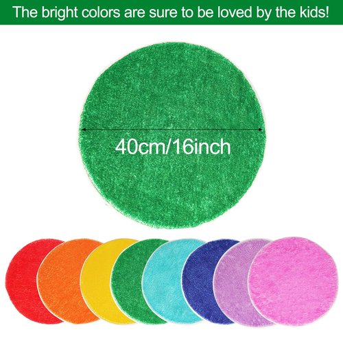 8 PCS Kids Carpet Circle Seats 16 Inch Classroom Circular Rugs Soft Non-Slip Round Floor Cushions for Kids Playroom Rug Daycare Floor Mats Sitting