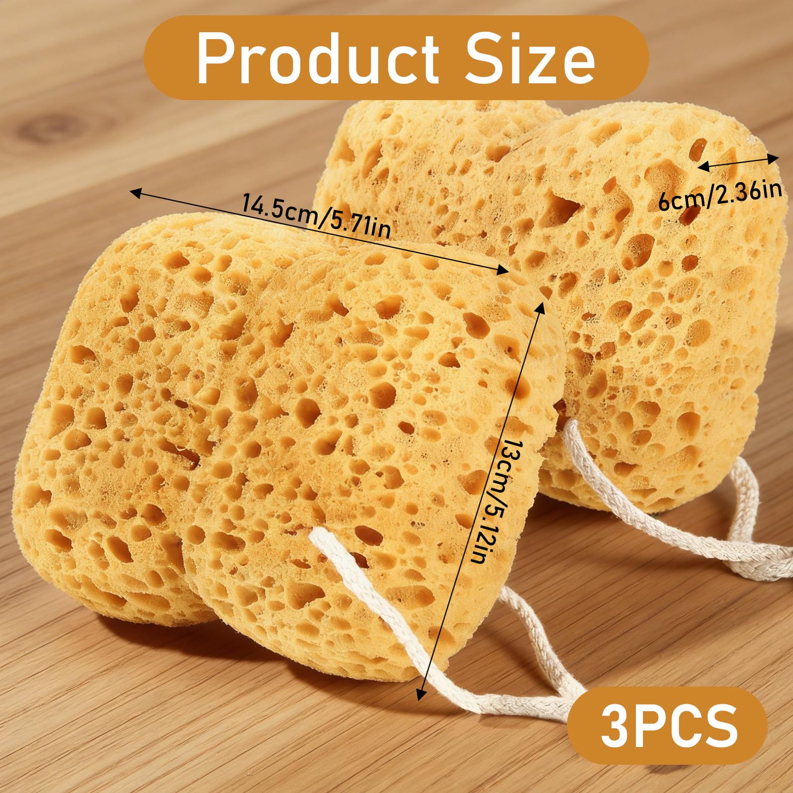 Qianyu 3 Pcs Bath Sponge Foam Loofah Exfoliating Body Sponge Dense Foam Reusable Body Wash Shower Pouf Washing Scrubber for Bathroom Gentle Deep Cleaning Dry Skin Women Men Bathing Accessories