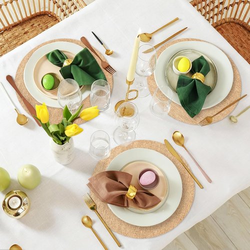 120 Pcs Round Burlap Placemats Bulk 11.8 Inch Reusable & Heat Resistant Natural Jute Table Mats Brown Rustic Table Decor for Wedding, Christmas, Farmhouse Dining Decorations