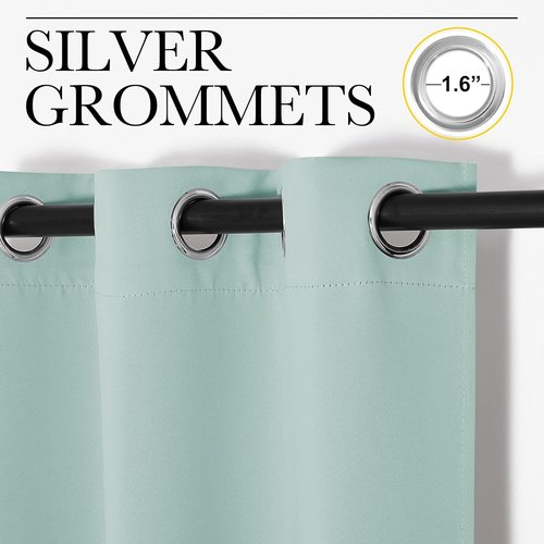 NICETOWN Blackout Curtain Panels - Thermal Insulated Draperies, Aqua, 55 x 68 Inches, One Pair