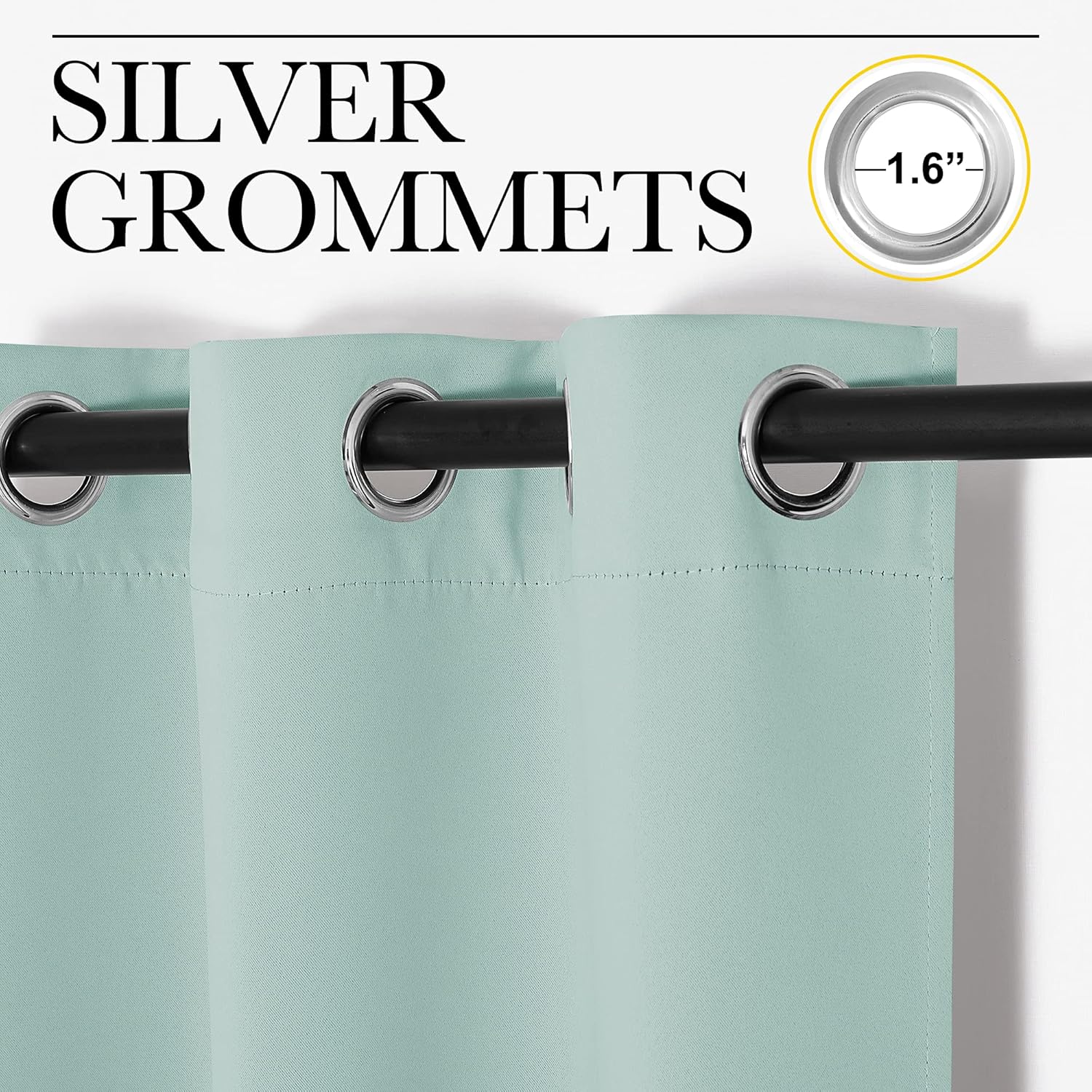 NICETOWN Thermal Blackout Window Curtain Panels - Insulated Grommet Draperies, Aqua, 34x84 Inches (One Pair)