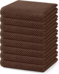 Homaxy Kitchen Dish Towels - Ultra Soft 100% Cotton Waffle Weave, Quick Drying, 13 x 28 Inches, 8-Pack, Coffee
