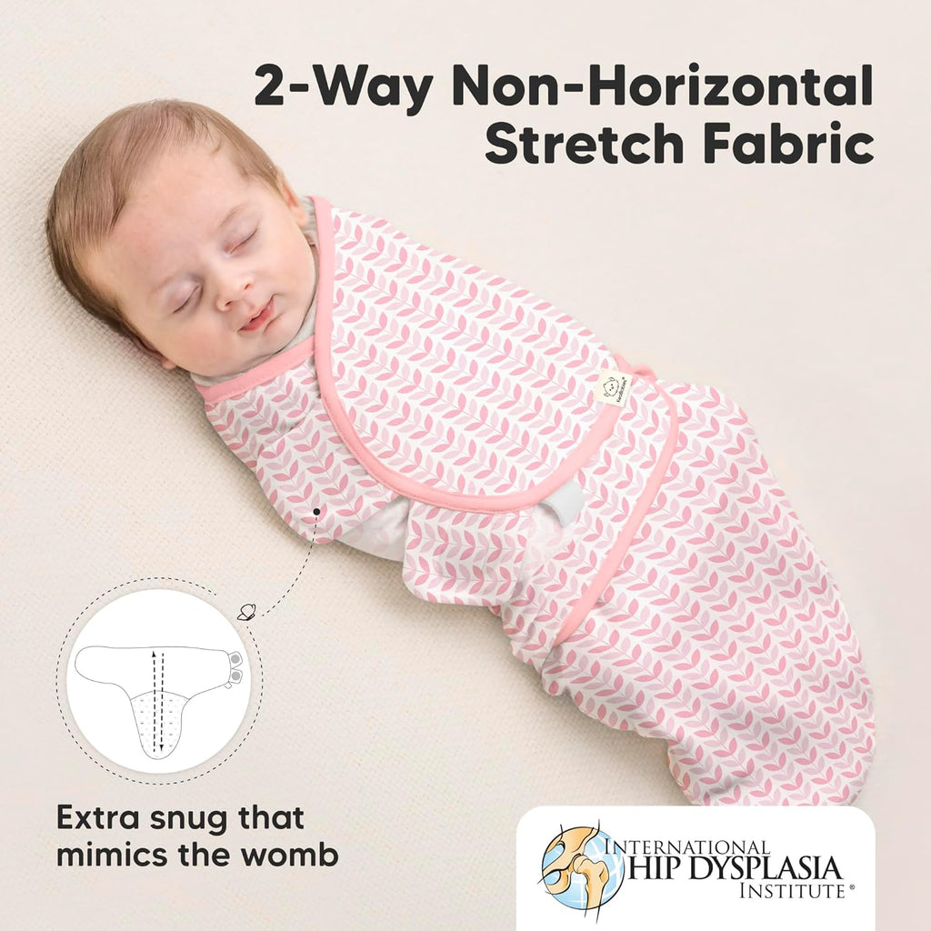 Organic Baby Swaddle Sleep Sacks by 3-Pack | Soft & Snug for Newborns 0-3 Months - Blossom Color