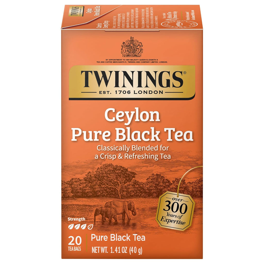 Twinings of London Ceylon Orange Pekoe Tea - Premium Quality | Box of 20 Tea Bags
