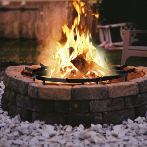 Firepit Grate Round 24 Inch Heavy Duty,Fireplace Log Grate Round Metal for Outdoor,Fire Pit Grate Campfire,Firewood Grates for Fireplace Rounds Indoor for Chimney Hearth,Camping Tools