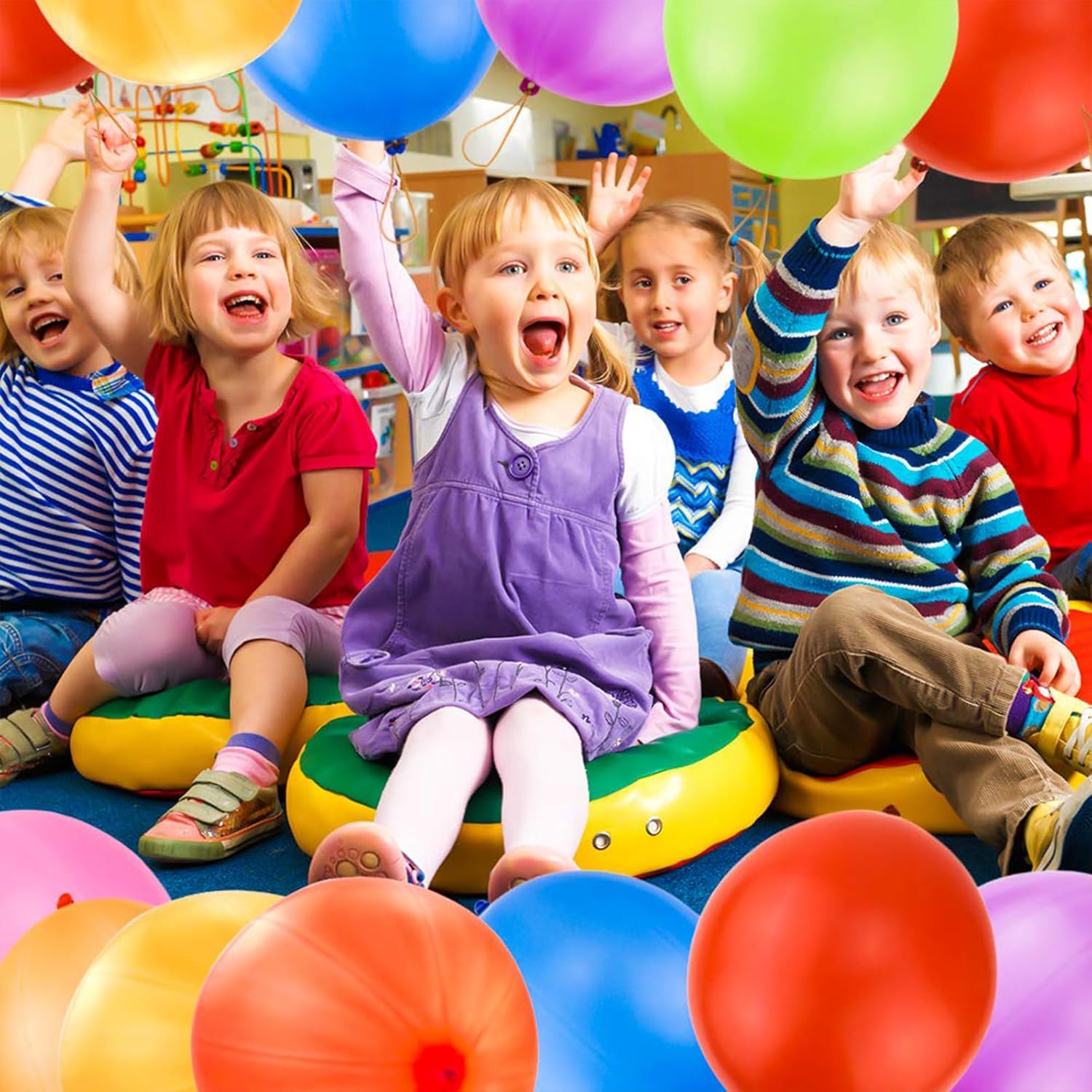 RUBFAC Punch Balloons - 36 Pcs Thickened Neon Party Favors for Kids | Exciting Outdoor Play