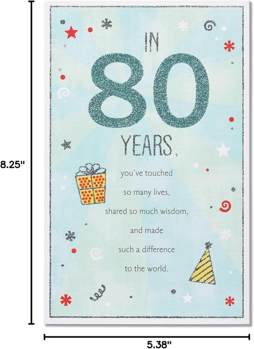 American Greetings 80th Birthday Card - Celebrate 80 Years of Memories & Joy