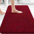 OLANLY Bathroom Rugs - Extra Soft Absorbent Chenille Bath Mats | Quick Dry, Machine Washable, 30x20, Red