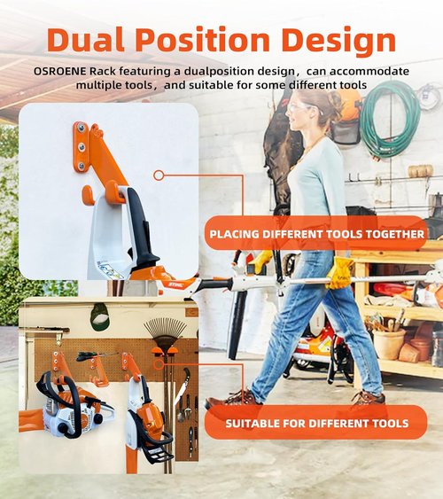 Chainsaw Hanger - Heavy Duty Wall Mount Holder for Garage Organization | 2 Pack