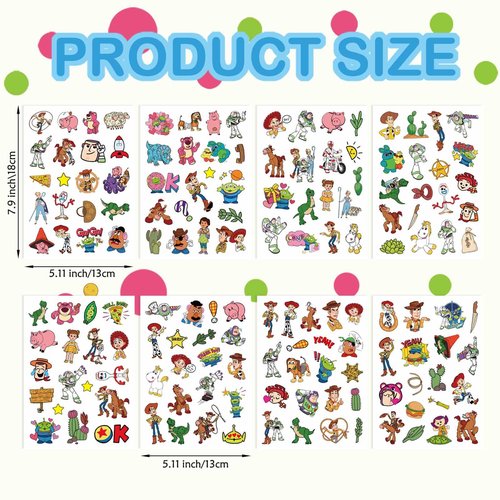 Toy Inspired Stickers, Scrapbooking, 32 Different Sheets, Teacher Reward Stickers Prizes, Toy Inspired Themed Birthday Party Favors Supplies,Recommended Age 18 (Style A)