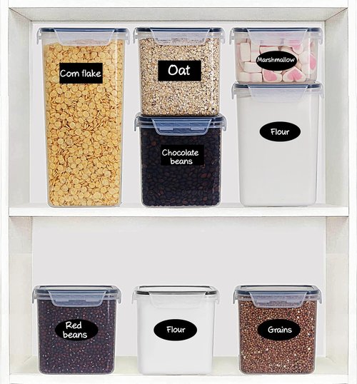 MCIRCO Airtight Food Storage Containers - 36-Piece Set for Kitchen Organization | Includes Lids, Labels & Measuring Cups