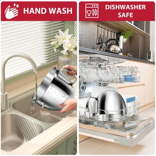 6QT Stainless Steel Mixer Bowl with Handle Compatible with KitchenAid Bowl Lift Stand Mixers KD2661, KL26M, KP26M1, KP26M8, KP26N9, KV25G, KV25M. Food Grade Mixing Bowl for 6QT Kitchen Aid Lift Mixers