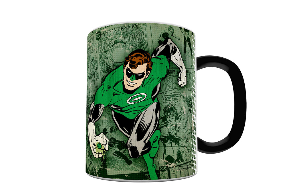 Morphing Mugs DC Comics - Green Lantern - Retro Logo - One 11 oz Color Changing Heat Sensitive Ceramic Mug – Image Revealed When HOT Liquid Is Added! MMUG626